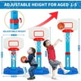 thumbnail image 2 of Toddler Basketball Hoop for Ages 1-3, Adjustable Mini Basketball with 3 Balls, Safe Indoor Outdoor Toy for Kids, 2 of 6