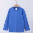thumbnail image 2 of Ulanda Toddler Boys Girls Kids Long Sleeve Crewneck T-Shirts Basic Solid Cotton Tops Tee Clothes (Blue, 4-5 Years), 2 of 3