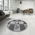 thumbnail image 4 of Ahgly Company Machine Washable Indoor Square Transitional Gray Cloud Gray Area Rugs, 5' Square, 4 of 7