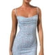 thumbnail image 5 of VISgogo Vestido largo casual para mujer, sin mangas, sin espalda, corte bajo, estampado floral, vestido de tirantes con vendaje en la espalda VISgogo moda, 5 of 7
