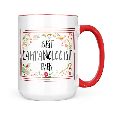 

Neonblond Happy Floral Border Campanologist Mug gift for Coffee Tea lovers