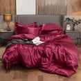 thumbnail image 1 of Satin Bedding Set - Burgundy, 1 of 6