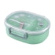 thumbnail image 2 of Fiambrera De Paja De Trigo Con Soporte Para Teléfono, Recipiente Compartimentado a Prueba De Fugas, Fiambrera Bento Apta Para Microondas Para Comidas En La Oficina Y El Aula, Color Verde, 2 of 8