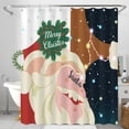 thumbnail image 1 of Festive Santa Claus Shower Curtain with Christmas & Night Sky Design, 1 of 5