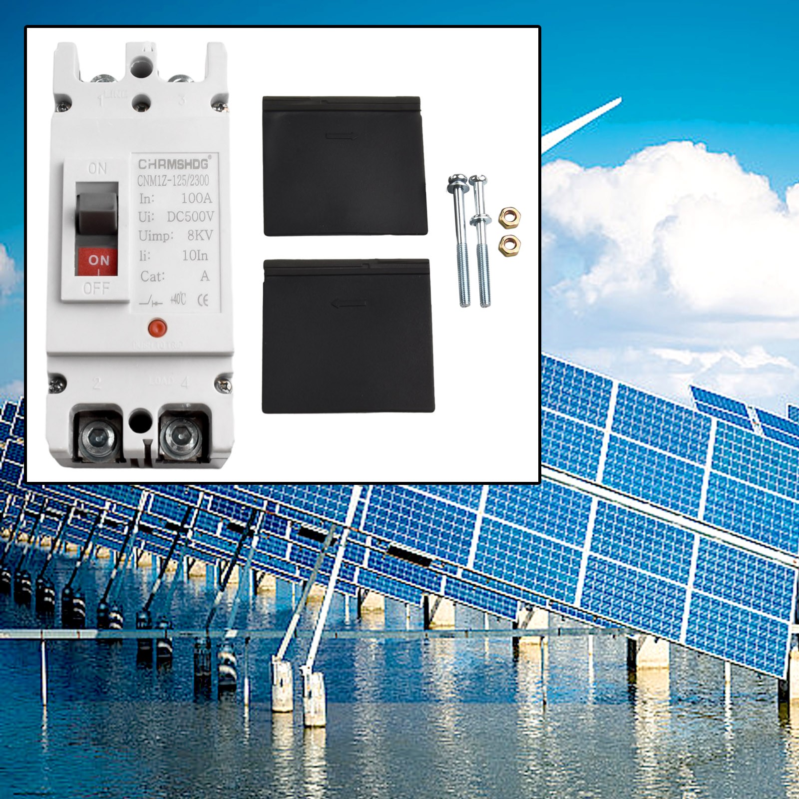 DAMIFU DC 500V Circuit Breaker 100A 125A 160A Battery Protector MCCB Solar PV Car Power Short Ciruit Cut Off Circuit Breaker 100A
