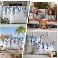 thumbnail image 5 of Navy Blue Eucalyptus Leaves Outdoor Waterproof Pillow Covers, Watercolor Summer Leaf Decorative Square Throw Pillowcase Sofa Cushion Sham for Patio/Couch/Chair, 18"x18" 2 Pack, 5 of 8