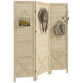 thumbnail image 1 of HOMCOM 4.7' 3 Panel Room Divider with Pegboard Display for Indoor, 1 of 10