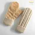 thumbnail image 2 of Hellosay Winter Gloves for Women Knit Thermal Warm Fleece Lined Christmas Gifts Beige, 2 of 3