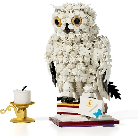 BrixVibe Harry Magic Owl Building Blocks Set Flowers Compatible with Lego Potter Animals for Adults