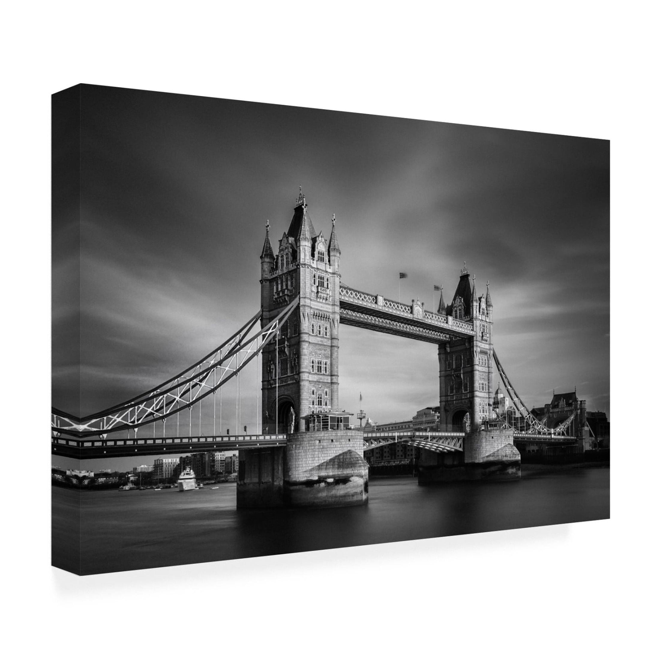 Canvas Wall Art - Nader El Assy 'Iconic Tower Bridge' Wall Art for Living Room, Bedroom, or Office Décor by Trademark Fine Art - 19 x 12 Inches