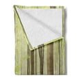 thumbnail image 2 of Woodland Soft Flannel Fleece Blanket, Misty Spring Beech Forest in the Mountains of Central Europe Wild Nature Picture, Cozy Plush for Indoor and Outdoor Use, 70" x 90", Green Beige, by Ambesonne, 2 of 5