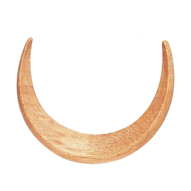 Horquilla de madera de 3,46 pulgadas para peinar el cabello, moderna y ligera, con forma de luna, de madera