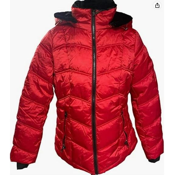 NAUTICA Women's Hooded Midweight Puffer Jacket, detachable Hood