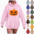 thumbnail image 4 of Towmus Women Cute Pattern Hoodie Girl Halloween Pumpkin Face Personalized Cartoon Sweatshirt Long Sleeve Harajuku Streetwear, 4 of 6