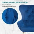 thumbnail image 4 of Furniture of America Jica Indoor Tufted Wingback Armchairs & Accent Chairs, Blue and Gold, 4 of 7