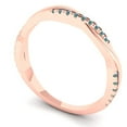 thumbnail image 2 of 0.16 ctw Wedding Band for Women - 14K Rose Gold Blue Moissanite Stackable Eternity Ring, 2 of 6