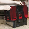 thumbnail image 2 of Toaster Covers 2 Slice, Black Panther Red Background Waterproof Bread Machine Cover Fits for Standard 2 Slice Toasters, Home Decor Toaster Protection with Hanging Rope, 2 of 7