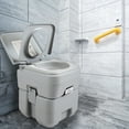 thumbnail image 5 of JAXPETY Portable Push-rod Toilet, 20L/5.28 Gallon Outdoor Commode with Detachable Tank for Camping, Boating, Hiking and Traveling, Cold Gray, 5 of 23