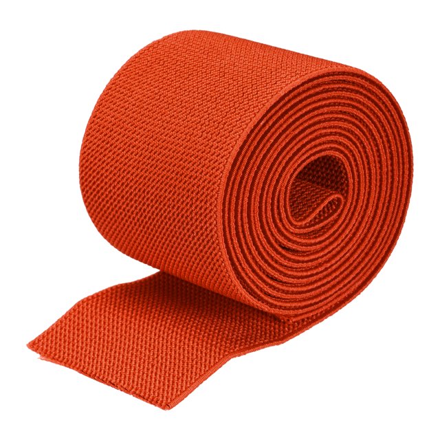 Banda Elástica Doble-Cara 2.8' Plano 2 Yarda 1 Rollo Naranja Amarillo Unique Bargains