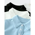 thumbnail image 5 of Frwgonr Boys Soft T-shirts 3-Pack Short Sleeve Sports Shirt School Uniform Shirts for Kids Size 4T-8, Blue, 5 of 6