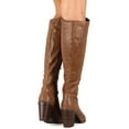 thumbnail image 3 of Leatherette Women Peep Toe Lace Up  Chunky Heel Knee High Boot BE99, 3 of 3