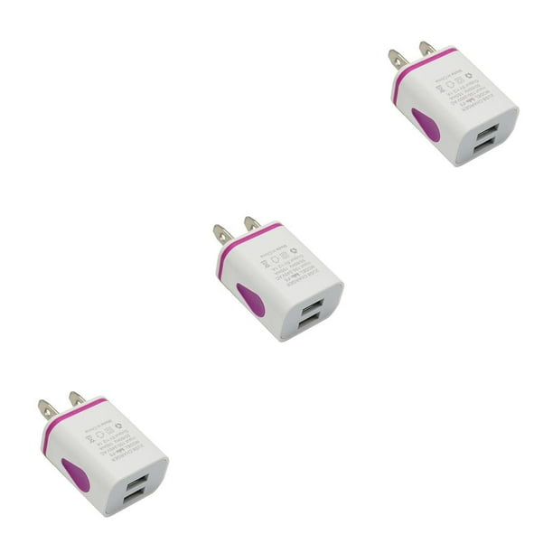 Cargadores de pared USB Sidaley 3piezas violeta Adaptador de corriente resistente al desgaste