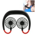 thumbnail image 4 of Ventilador Portátil colgante NikouMX ZY-A1 USB recargable 3 velocidades doble escritorio Noir Rouge, 4 of 8