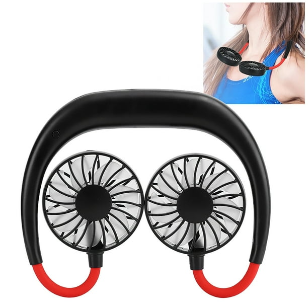Ventilador Portátil con Banda para el Cuello Doble Recargable por USB Estilo Perezoso para Colgar en el Cuello 3 Velocidades para Viajes y Hogar ANGGREK Otros