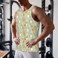 thumbnail image 5 of Lsque Dog And Flower Pattern Mens Tank Tops Muscle Athletic Quick Dry Sleeveless Workout Fitness T Shirts Beach Tank Top, Loose-fit Sleeveless Shirt for Men-Medium, 5 of 7