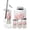 Color 1, variant on Bathroom Accessory Set 6 Piece Mountain Landscape Sun Birds Evergreen trees Mist Watercolor Nature Trash can, Toothbrush Holder, Toothbrush Cup, Soap Dispenser, Soap Dish, Toilet Brush Holder