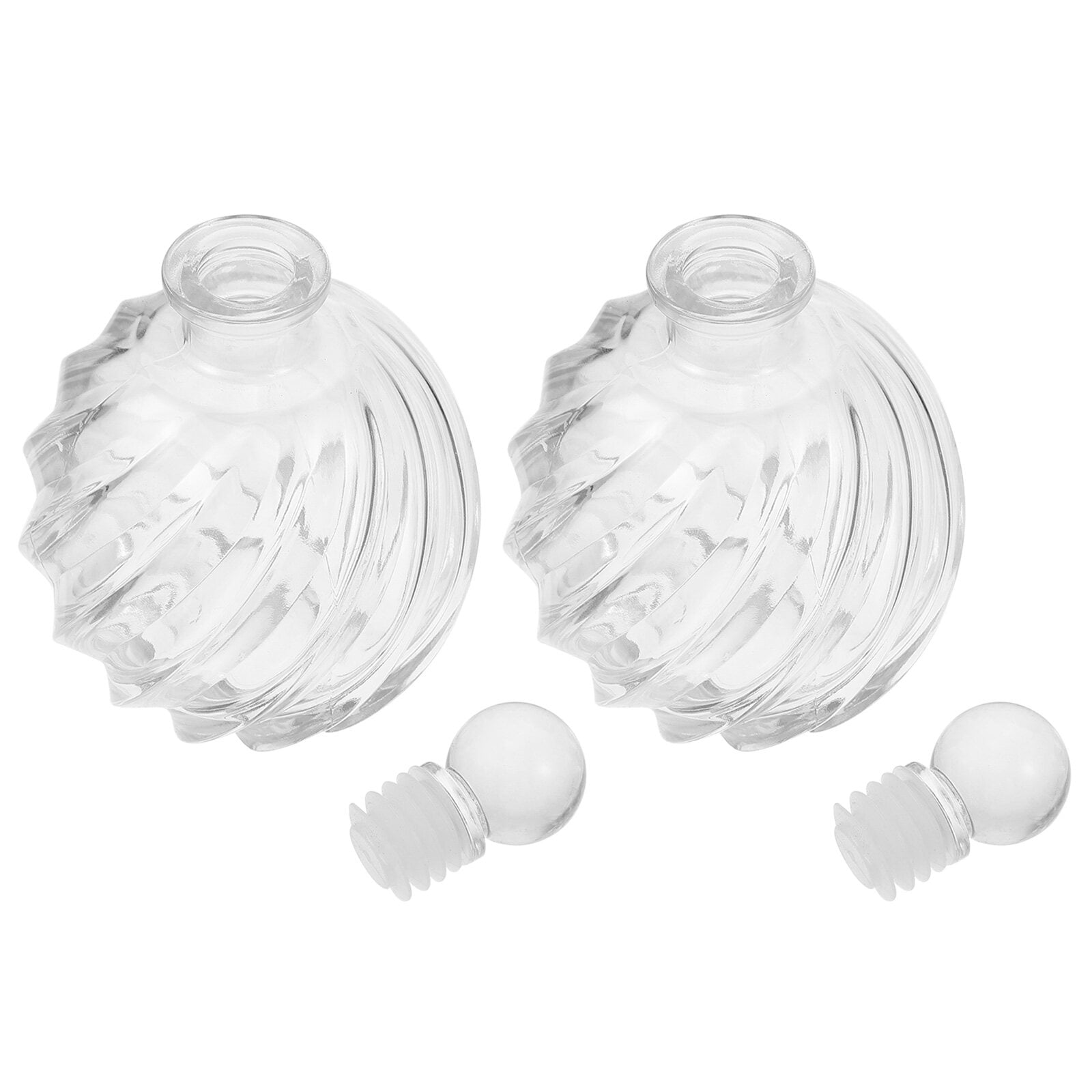USHOBE 2Pcs Aromatherapy Glass Diffuser Bottles Transparent with Flat Stable Base