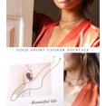 thumbnail image 5 of Gargantilla de cadena con clip de oro de 18 quilates, cadena satélite, colgante de cuentas de lava, joyería delicada para mujeres de 16', 5 of 5