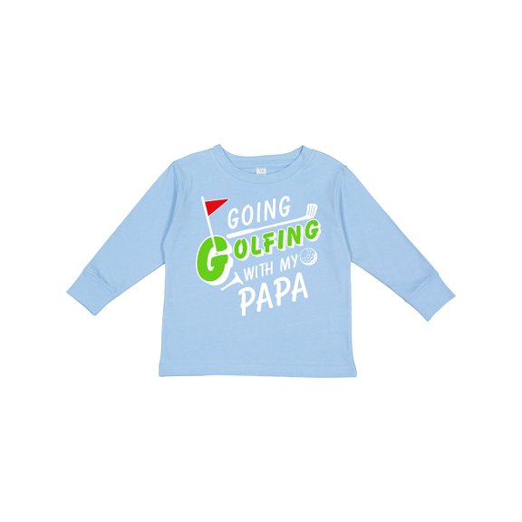 Inktastic Going Golfing with my Papa- kids golf Boys or Girls Long Sleeve Toddler T-Shirt