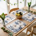 thumbnail image 5 of Fall White Pumpkin Placemats Set of 2, Thanksgiving Blue Eucalyptus Autumn Plants Washable Wipeable Table Mats for Dining Tables, Indoor Outdoor Kitchen Place Mats for Holiday Party Table Decor, 5 of 9