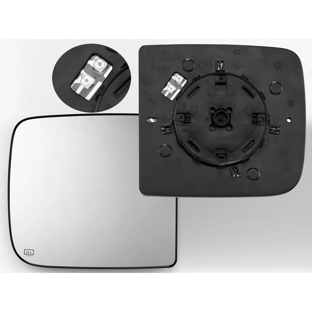 APA Replacement Towing Mirror Glass Upper Part Heated W/Back Plate for 20092018 RAM Passenger