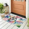 thumbnail image 3 of Hippie Siberian Husky Portrait Watercolor Tie-Dye Vintage Styles Doormat Husky Dog Lover Gifts Indoor Outdoor Welcome Mat - 00014, 3 of 5