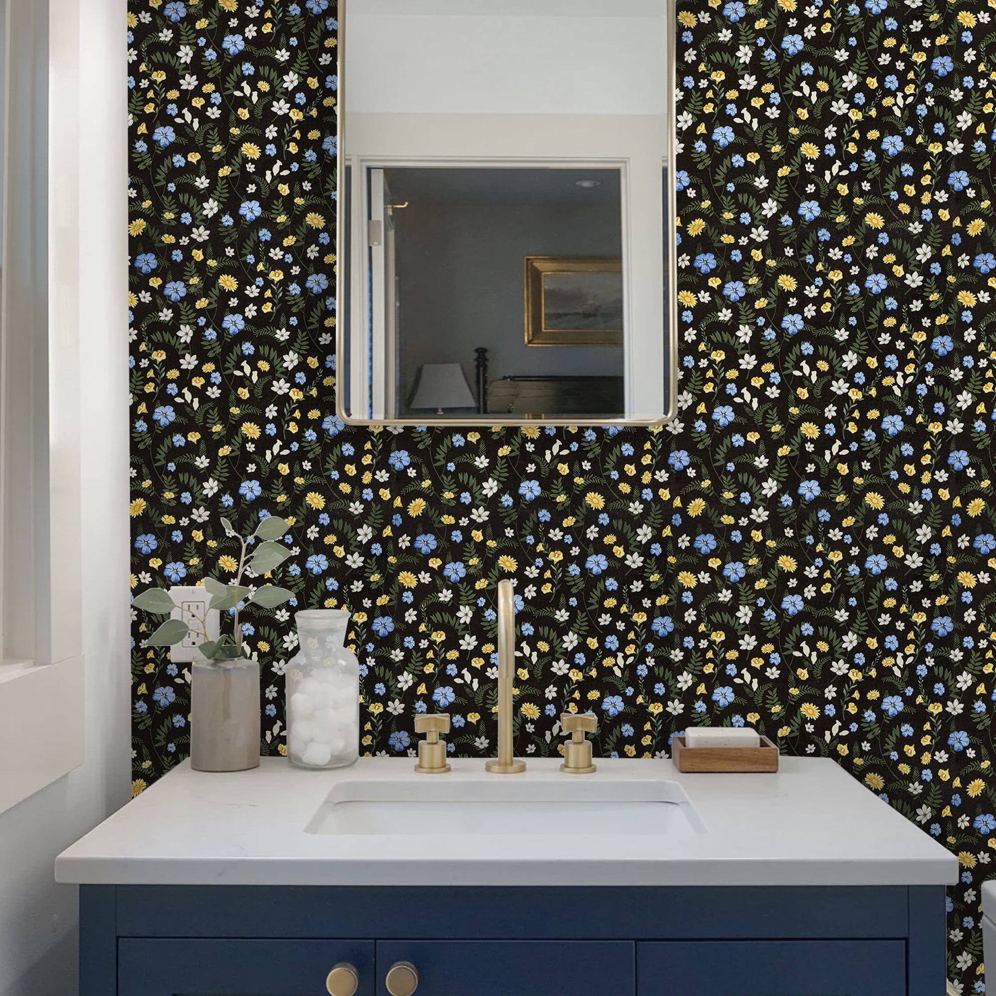 Abyssaly Floral Peel and Stick Wallpaper 17.7" x 118" Self Adhesive Removable Vintage Wallpaper Multicolor for Bedroom Kitchen Walls Shelves