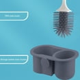 thumbnail image 4 of Wall Mounted Toilet Brush Holder, TPR Toilet Brush Set, Two-in-One Shelf and Brush, Drip Tray Included, Bathroom Organizer, Space Saving, No Drill Installation, Hidden Ventilation, 4 of 6