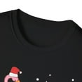 thumbnail image 3 of Pink Flamingo Christmas Lighting Xmas Tree Santa Hat Novelty Unisex T-Shirt, 3 of 4