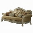 thumbnail image 3 of ACME Dresden Sofa w/4 Pillows in Bone Synthetic Leather & Gold Patina, 3 of 5