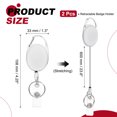 thumbnail image 2 of Uxcell Retractable Badge Holder Reel, ID Badge Reels with Claw Clasp for Name Key Chain Office White, 2 of 6