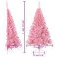 thumbnail image 4 of vidaXL Artificial Half Christmas Tree with Stand Pink 150 cm PVC, 4 of 5