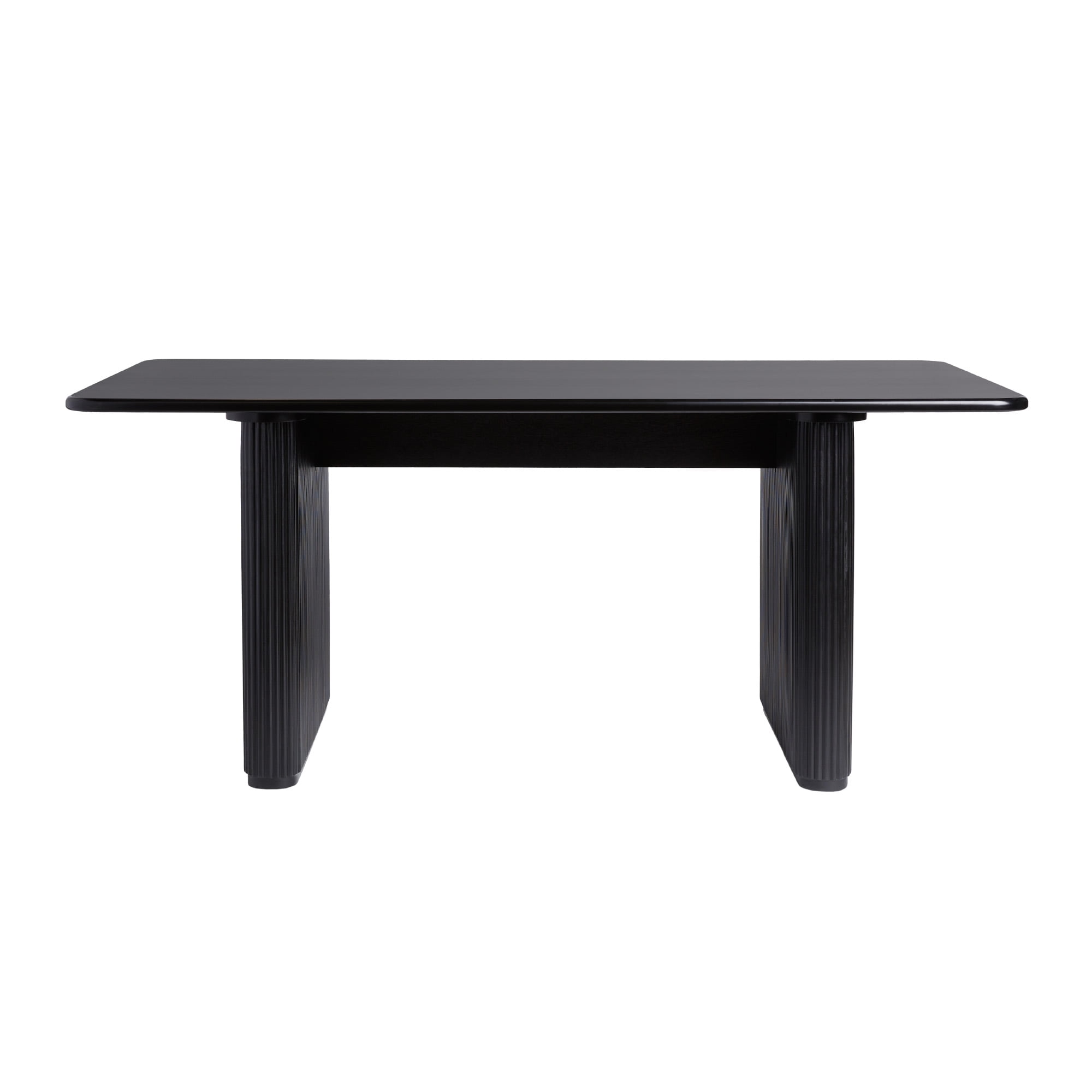 Walker Edison 68" Modern Birch Dining Table with Reeded Base, Black