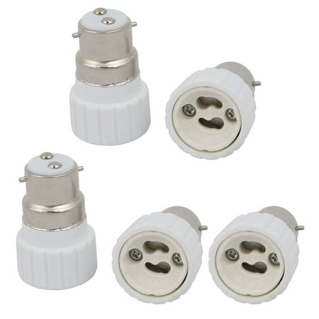 

Unique Bargains 5pcs B22 to GU10 Extender Adapter Converter Lamp Bulb Socket Holder White