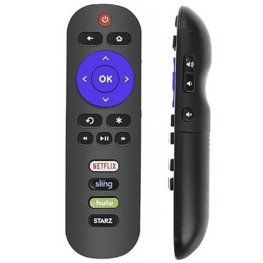 Besia TCL Roku Remote Control with Netflix/Sling/Hulu Keys for TCL Smart LED TVs, Black