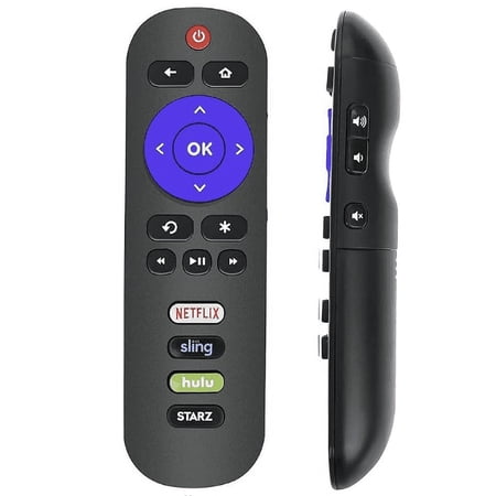 Besia TCL Roku Remote Control with Netflix/Sling/Hulu Keys for TCL Smart LED TVs, Black