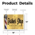 thumbnail image 2 of Barber Shop Walk Ins Welcome Yard Sign 12 Inch x 16 Inch Double Sided Weatherproof Heavy-Duty Plastic with Stake | Hair Services, Convenient Access, Open Hours | Made in USA, 2 of 7