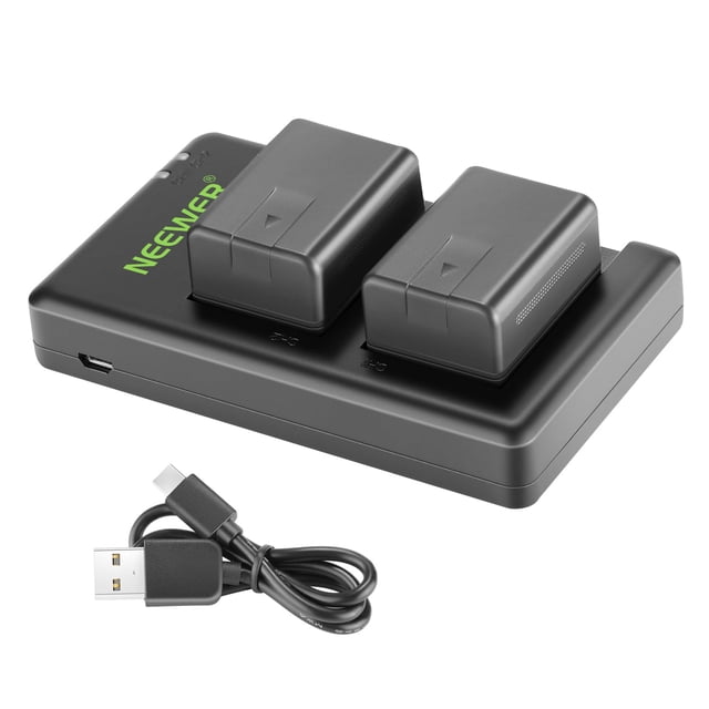 Batería Neewer VW-VBT190 (paquete de 2, 1950 mAh) con cargador USB dual