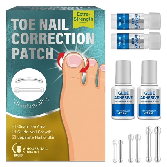 Ingrown Toenail Treatment, Ingrown Toenail Corrector Patch, Titanium Alloy Ingrown Toenail Care Kit for Curly Nail Support