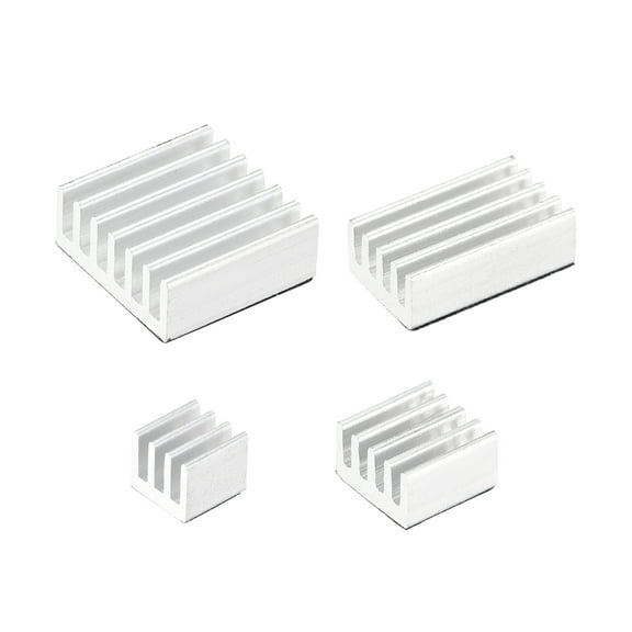 Uxcell Silver Tone Self Adhesive Aluminum Heatsink, 1 Set with 4 Kinds Total 4 Pcs